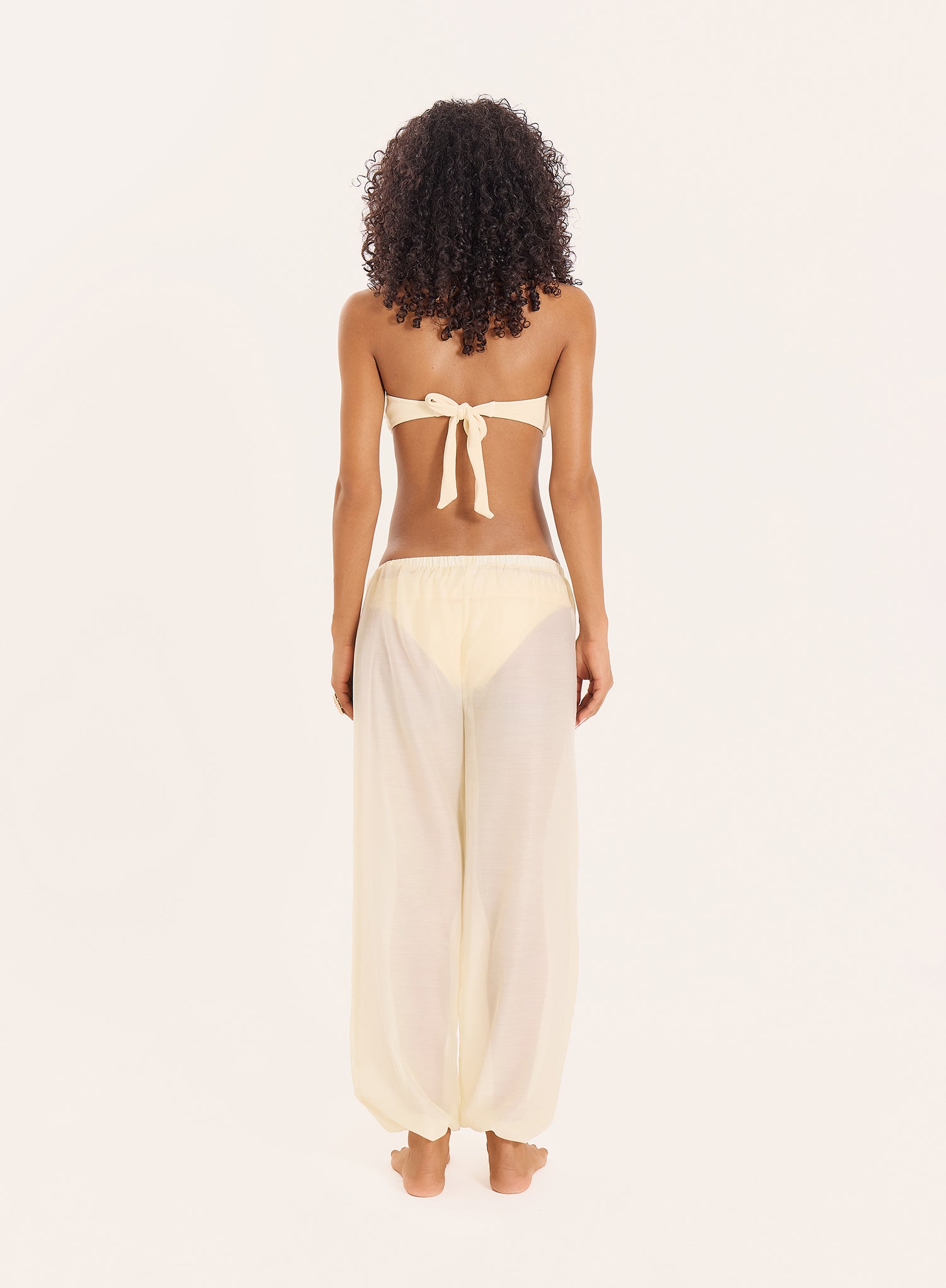Lemon Semi Sheer Balloon Trousers